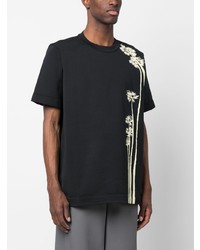 T-shirt girocollo stampata nera di Jil Sander
