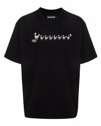 T-shirt girocollo stampata nera di PAS DE ME