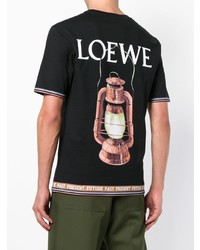 T-shirt girocollo stampata nera di Loewe