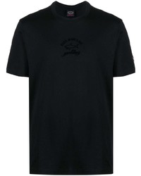 T-shirt girocollo stampata nera di Paul & Shark