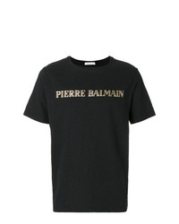 T-shirt girocollo stampata nera di Pierre Balmain