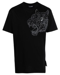 T-shirt girocollo stampata nera di Plein Sport