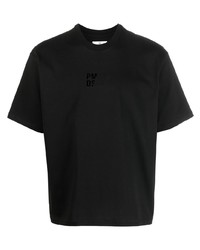 T-shirt girocollo stampata nera di PMD