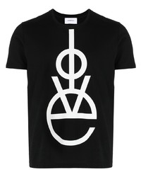 T-shirt girocollo stampata nera di Ports V