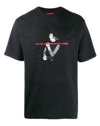 T-shirt girocollo stampata nera di Pressure