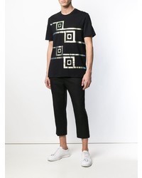 T-shirt girocollo stampata nera di Versace Collection