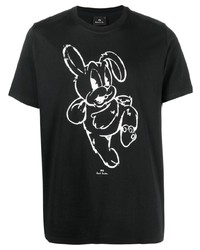 T-shirt girocollo stampata nera di PS Paul Smith