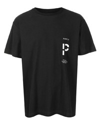 T-shirt girocollo stampata nera di purple brand