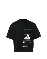 T-shirt girocollo stampata nera di Pyer Moss