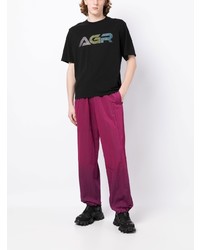 T-shirt girocollo stampata nera di AG