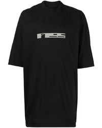T-shirt girocollo stampata nera di Rick Owens DRKSHDW