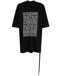 T-shirt girocollo stampata nera di Rick Owens