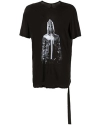 T-shirt girocollo stampata nera di Rick Owens