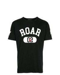 T-shirt girocollo stampata nera di Roar
