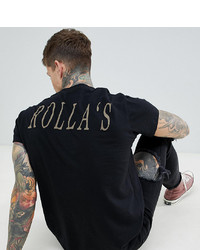 T-shirt girocollo stampata nera di Rollas