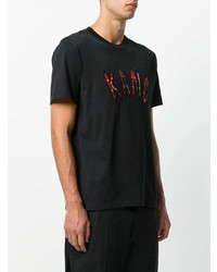 T-shirt girocollo stampata nera di Christopher Kane
