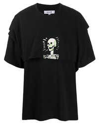 T-shirt girocollo stampata nera di Salute