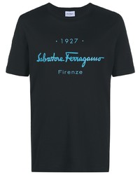 T-shirt girocollo stampata nera di Salvatore Ferragamo