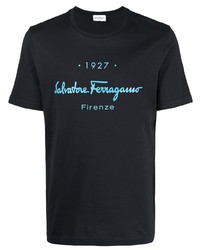 T-shirt girocollo stampata nera di Salvatore Ferragamo