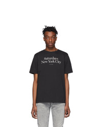 T-shirt girocollo stampata nera di Saturdays Nyc