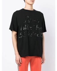 T-shirt girocollo stampata nera di Bode