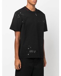 T-shirt girocollo stampata nera di Buscemi