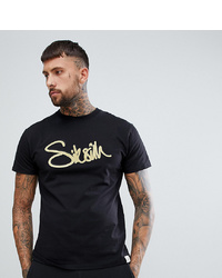 T-shirt girocollo stampata nera di Siksilk