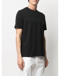 T-shirt girocollo stampata nera di Canali