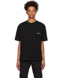 T-shirt girocollo stampata nera di Solid Homme