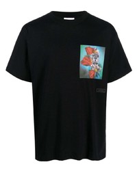 T-shirt girocollo stampata nera di Soulland