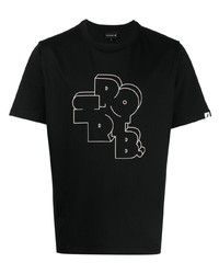 T-shirt girocollo stampata nera di SPORT b. by agnès b.
