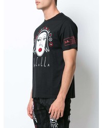 T-shirt girocollo stampata nera di Haculla