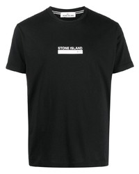 T-shirt girocollo stampata nera di Stone Island