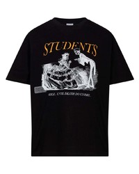 T-shirt girocollo stampata nera di Students Golf