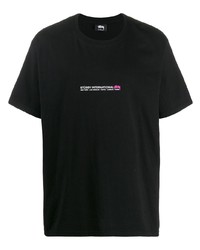T-shirt girocollo stampata nera di Stussy