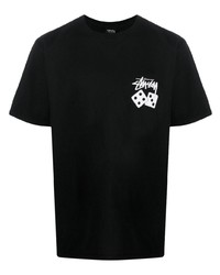 T-shirt girocollo stampata nera di Stussy