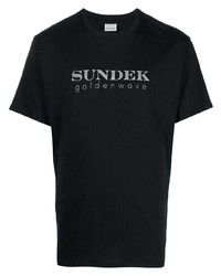 T-shirt girocollo stampata nera di Sundek