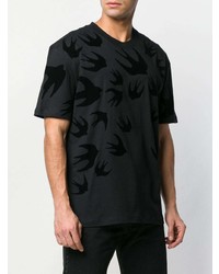 T-shirt girocollo stampata nera di McQ Swallow