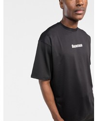 T-shirt girocollo stampata nera di Balenciaga