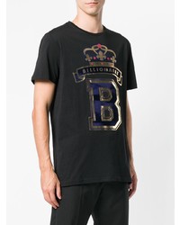 T-shirt girocollo stampata nera di Billionaire