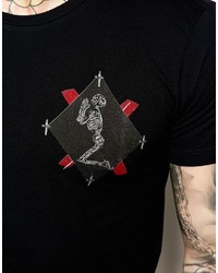 T-shirt girocollo stampata nera di Religion