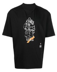 T-shirt girocollo stampata nera di Ten C