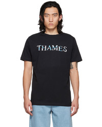 T-shirt girocollo stampata nera di Thames MMXX