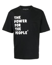 T-shirt girocollo stampata nera di The Power for the People