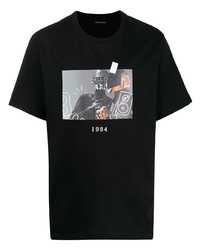 T-shirt girocollo stampata nera di Throwback.