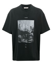 T-shirt girocollo stampata nera di Tom Wood