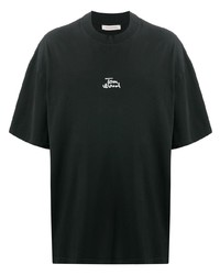 T-shirt girocollo stampata nera di Tom Wood