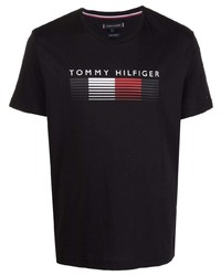 T-shirt girocollo stampata nera di Tommy Hilfiger