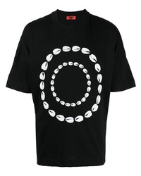 T-shirt girocollo stampata nera di TSAU