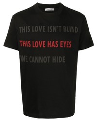 T-shirt girocollo stampata nera di Valentino